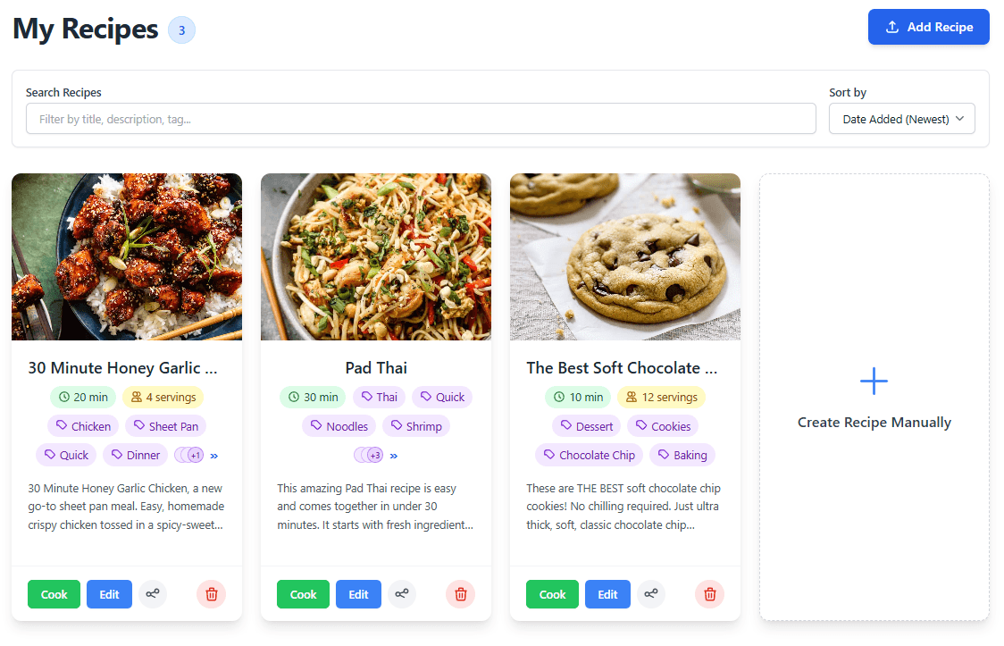 CookEase Recipe Import Functionality